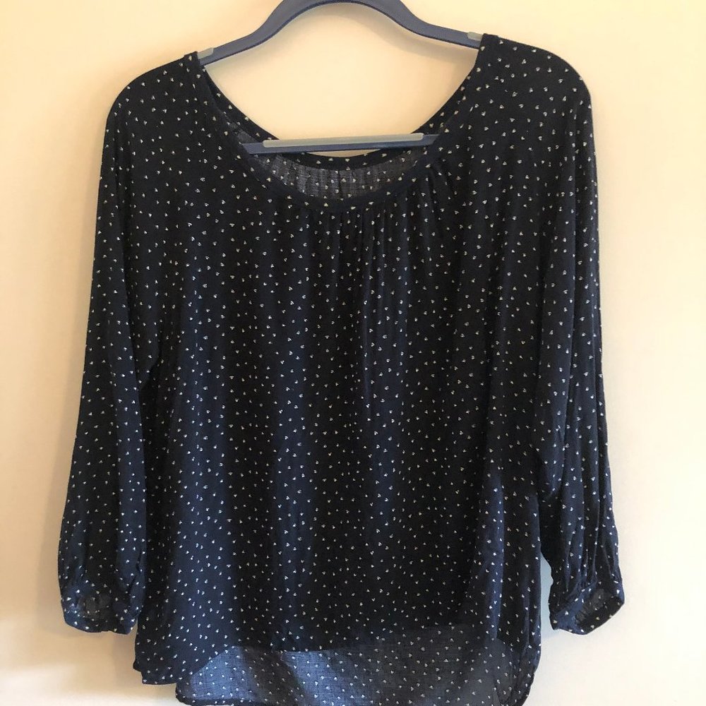 Long Sleeve Navy Sailboat Shirt